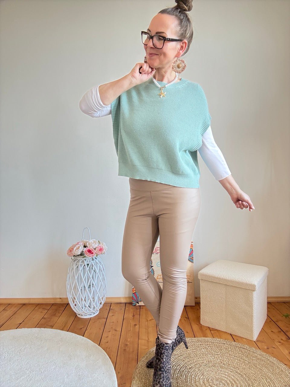 Pullunder Pulli Oversize Bestseller Pistazie - FROLLEIN KÄTHE Shop