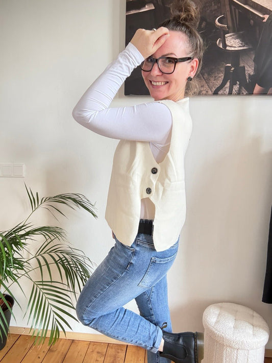 Pullunder Sena Wollweiß - FROLLEIN KÄTHE Shop