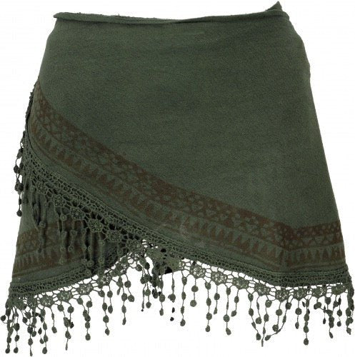 Rock Boho Mini Grün - FROLLEIN KÄTHE Shop