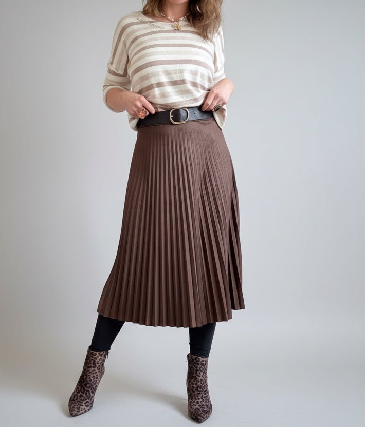 Rock Greta in Braun mit Gürtel - FROLLEIN KÄTHE Shop