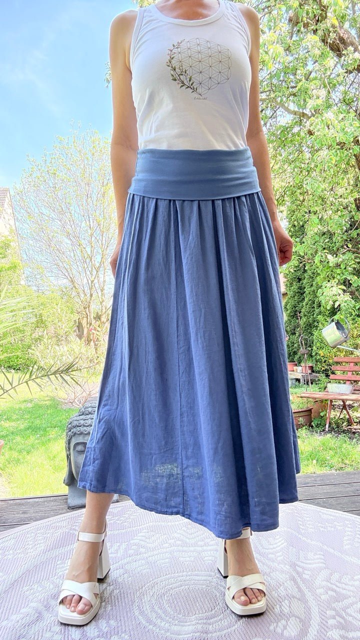 Rock Leinen Liebe Jeansblau - FROLLEIN KÄTHE Shop