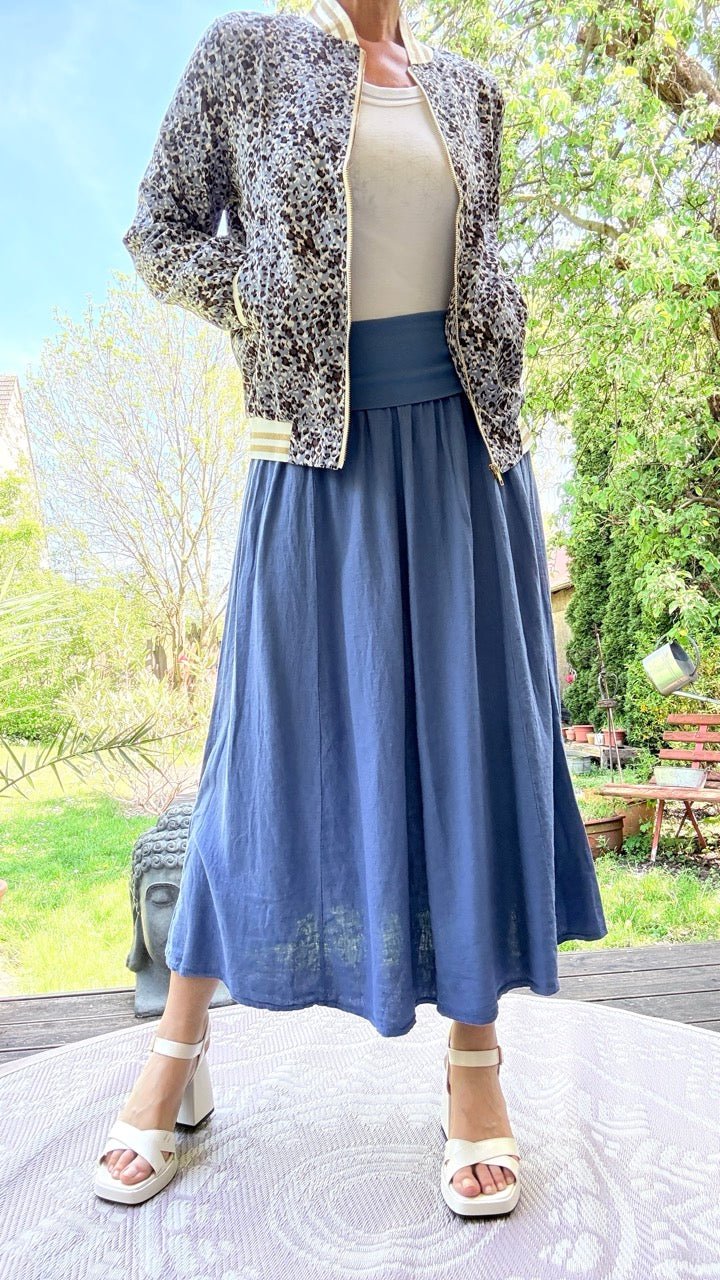 Rock Leinen Liebe Jeansblau - FROLLEIN KÄTHE Shop