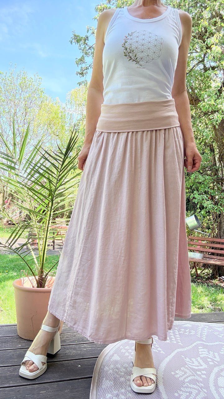 Rock Leinen Liebe zart Rose - FROLLEIN KÄTHE Shop