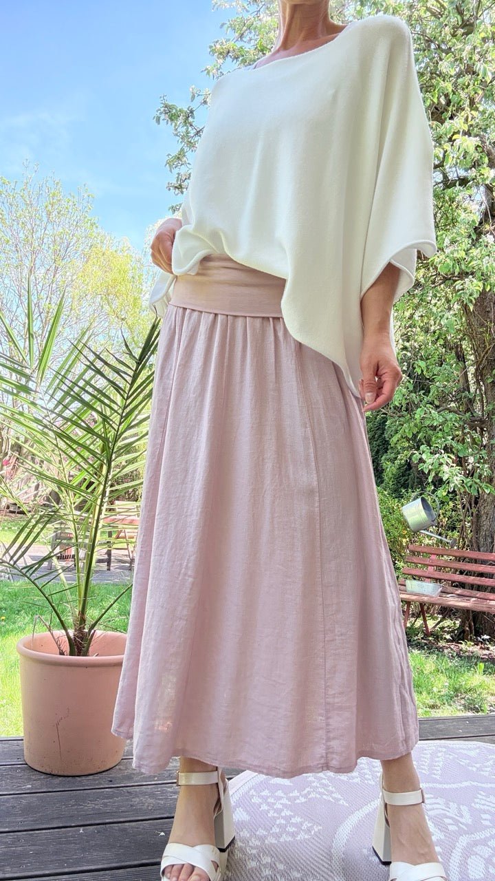 Rock Leinen Liebe zart Rose - FROLLEIN KÄTHE Shop