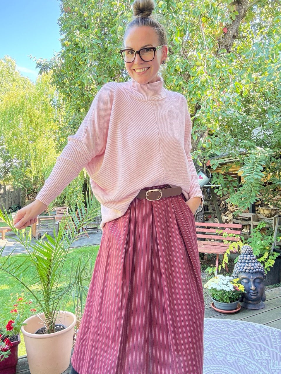 Rock Leni Cherry Stripe - FROLLEIN KÄTHE Shop