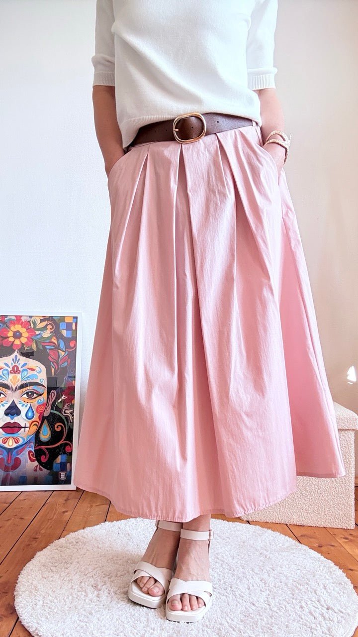 Rock Leni Rose mit Gürtel Summer edition - FROLLEIN KÄTHE Shop