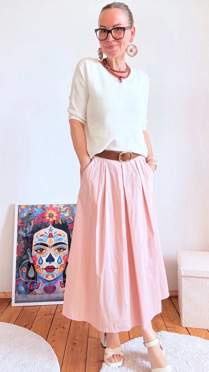 Rock Leni Rose mit Gürtel Summer edition - FROLLEIN KÄTHE Shop