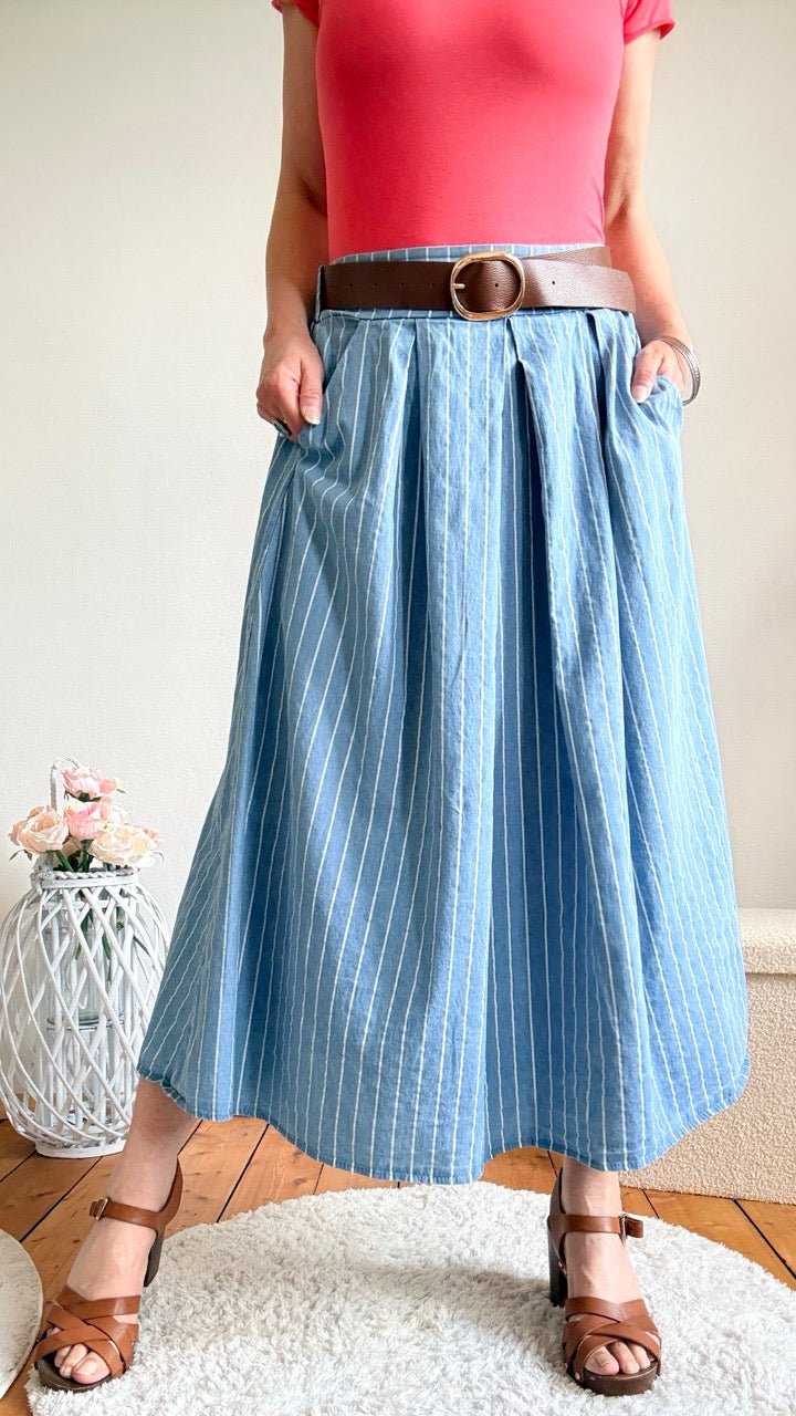 Rock Leni Soft Denim Stripe / One Size / S - XL - FROLLEIN KÄTHE Shop