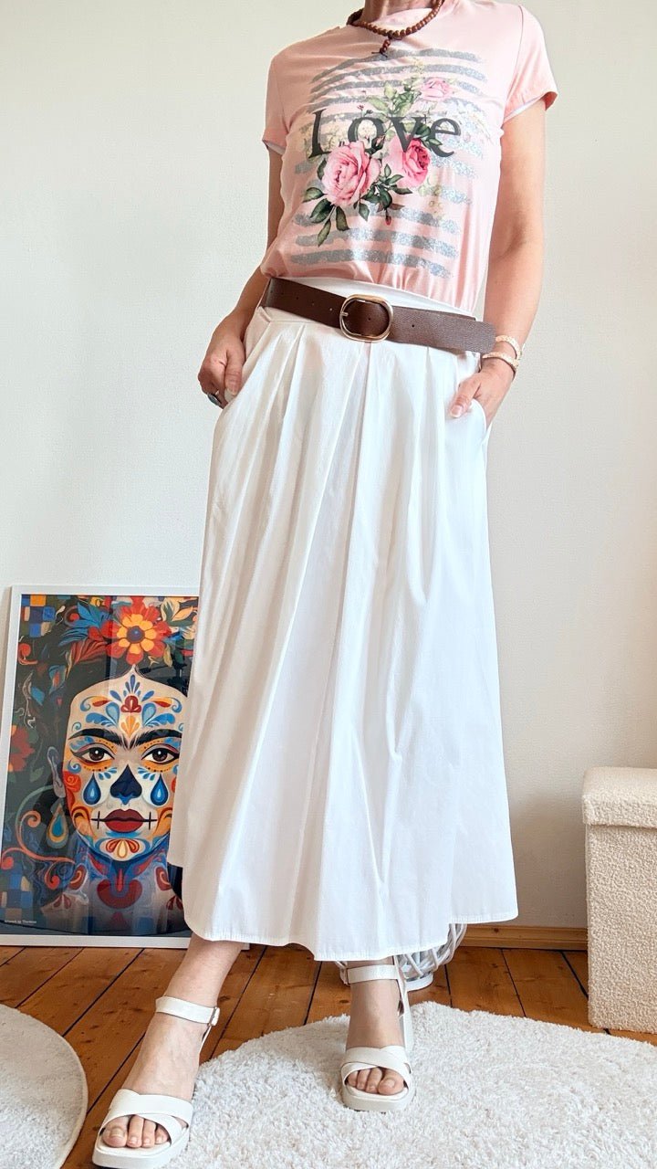 Rock Leni Weiß mit Gürtel Summer edition - FROLLEIN KÄTHE Shop