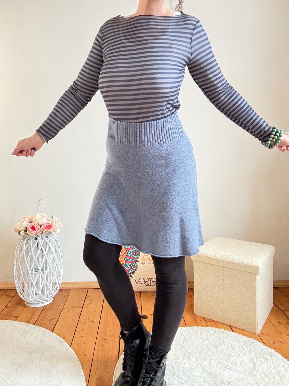 Rock Lilly Leichtigkeit Jeansblau meliert / Infos im Text - FROLLEIN KÄTHE Shop