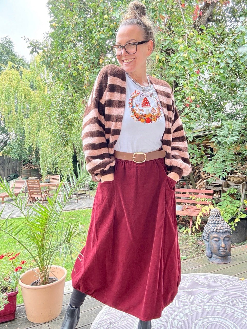 Rock Sofie Cherry mit Gürtel - FROLLEIN KÄTHE Shop