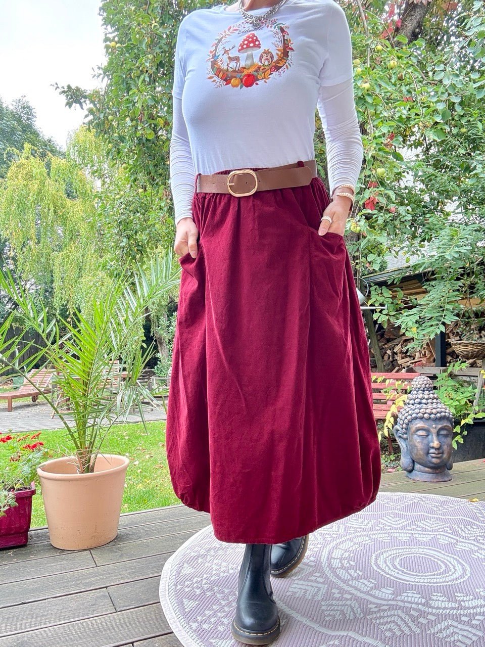 Rock Sofie Cherry mit Gürtel - FROLLEIN KÄTHE Shop