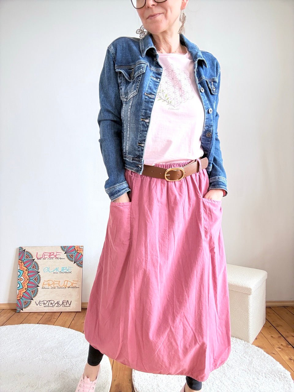 Rock Sofie Rose mit Gürtel - FROLLEIN KÄTHE Shop