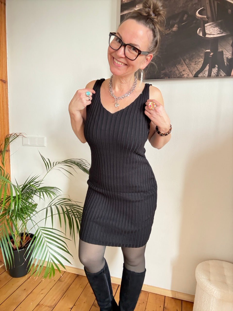 Set Kleid und Pulli Milano Schwarz - FROLLEIN KÄTHE Shop