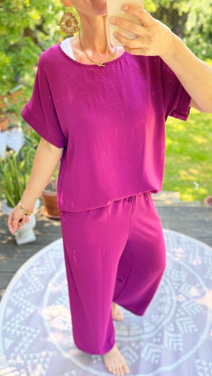Set Shirt und Hose Camila Magenta - FROLLEIN KÄTHE Shop
