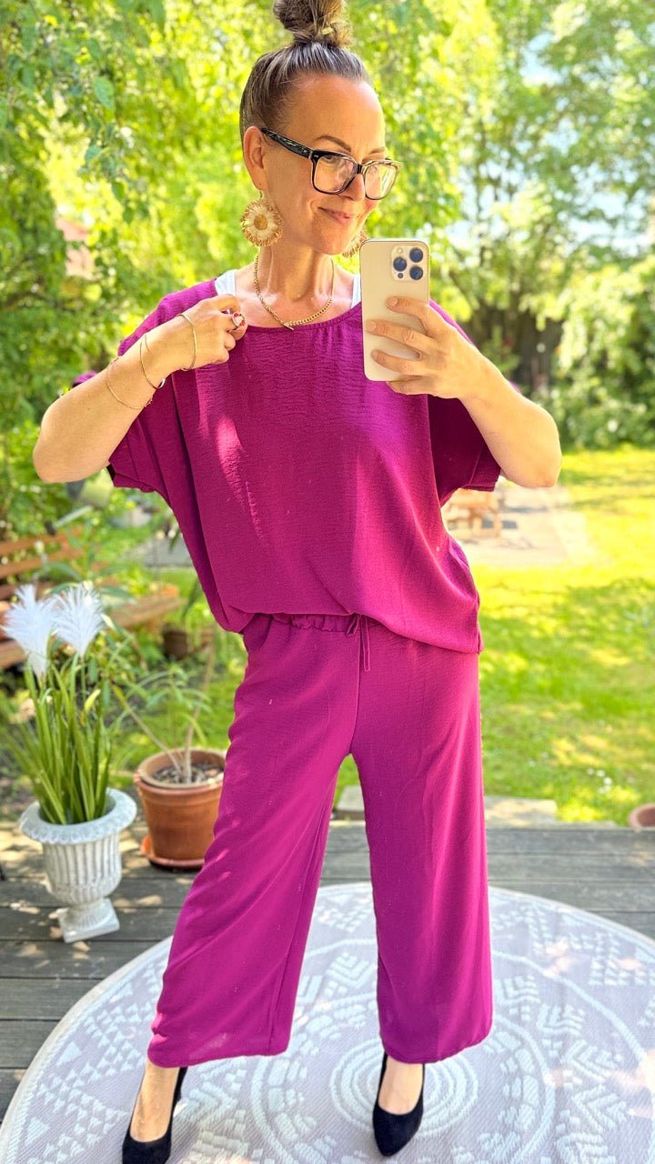 Set Shirt und Hose Camila Magenta - FROLLEIN KÄTHE Shop