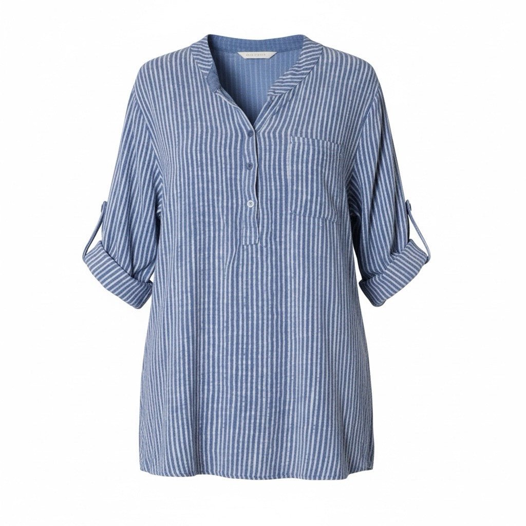Shirt Bluse Knopfsache Blau - FROLLEIN KÄTHE Shop