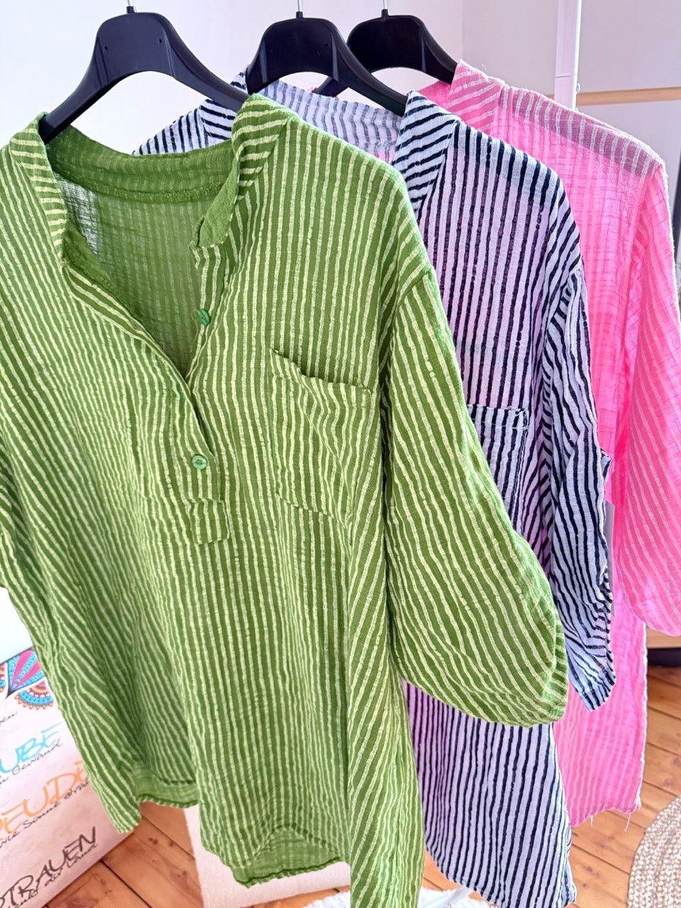 Shirt Bluse Knopfsache Grün - FROLLEIN KÄTHE Shop
