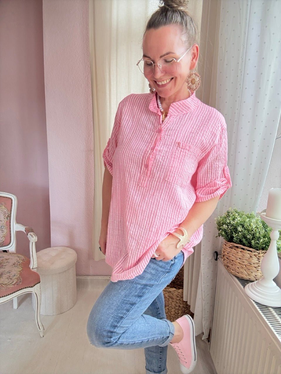 Shirt Bluse Knopfsache Zart Rose - FROLLEIN KÄTHE Shop