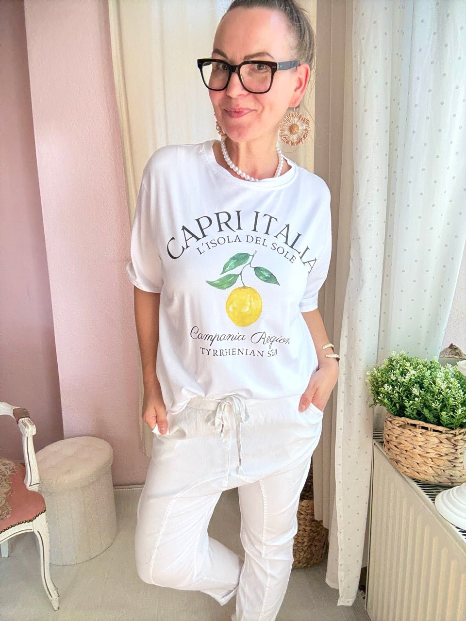 Shirt Capri Italia Weiß - FROLLEIN KÄTHE Shop
