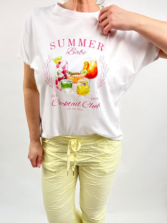 Shirt Cocktail Club Weiß ! Nur in kleiner Auflage verfügbar!!! - FROLLEIN KÄTHE Shop