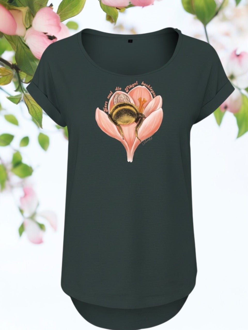 Shirt Edelmädel Slub Kurz mal die Flügel hochlegen - FROLLEIN KÄTHE Shop