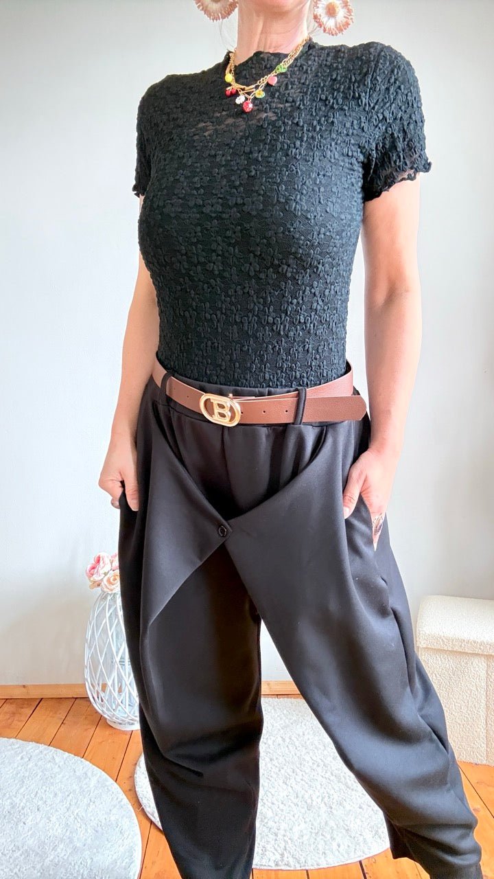 Shirt Flower Transparent Schwarz - FROLLEIN KÄTHE Shop