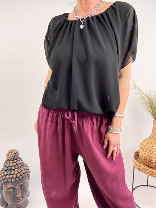 Shirt Jorinde Schwarz mit Kette - FROLLEIN KÄTHE Shop