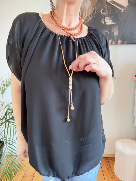 Shirt Jorinde Schwarz mit Kette - FROLLEIN KÄTHE Shop