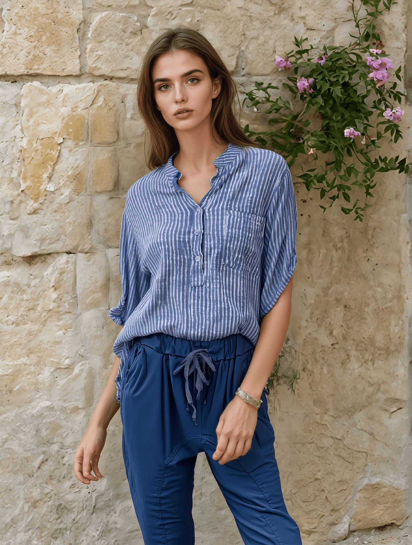 Shirt Knopfsache Blau - FROLLEIN KÄTHE Shop