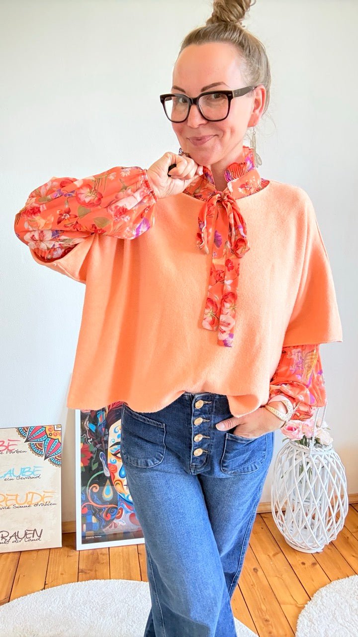 Shirt Kurz Pulli Fadenfein Pfirsich - FROLLEIN KÄTHE Shop