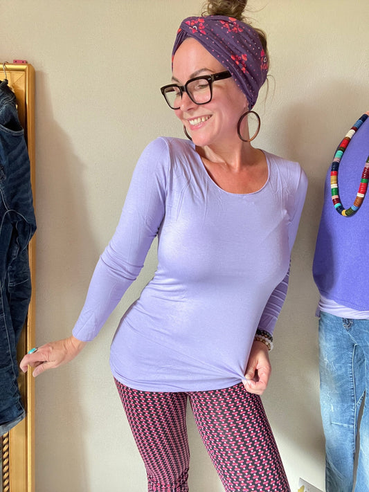 Shirt Langarm Basic Freude Lavendel - FROLLEIN KÄTHE Shop