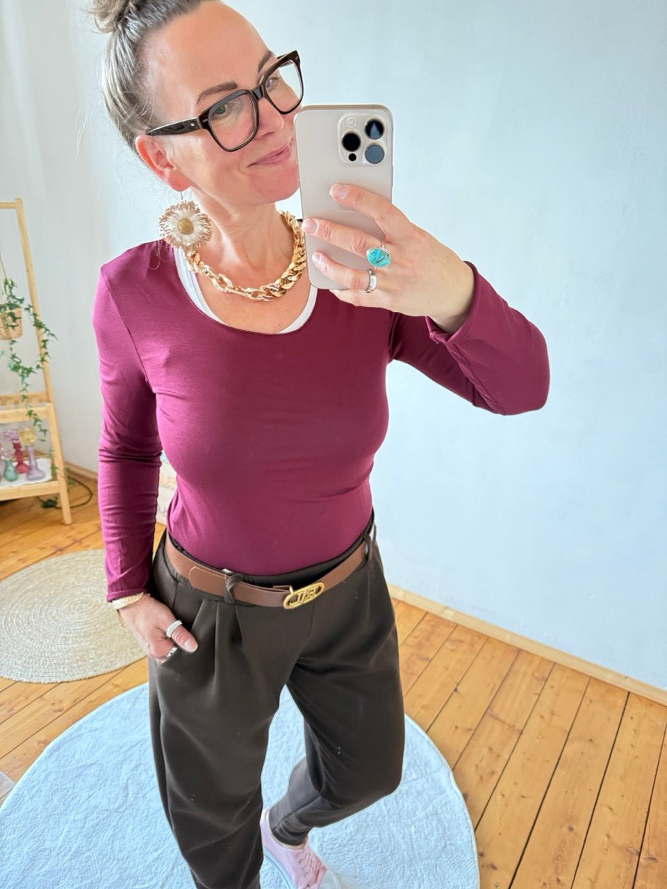 Shirt Langarm Basic Freude viele Farben - FROLLEIN KÄTHE Shop