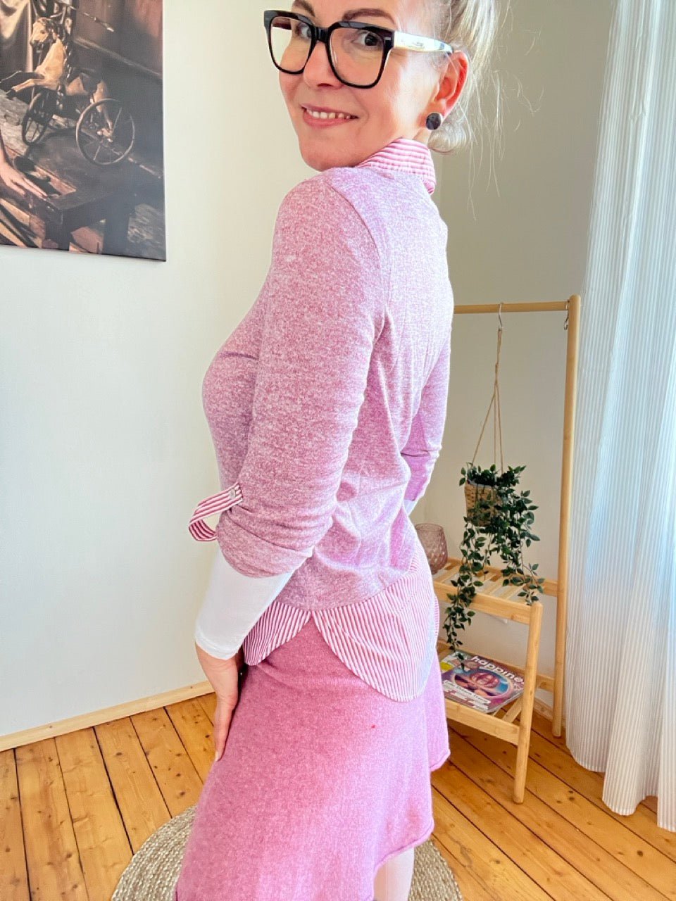 Shirt Langarm Blusenstyle Alt Rose - FROLLEIN KÄTHE Shop