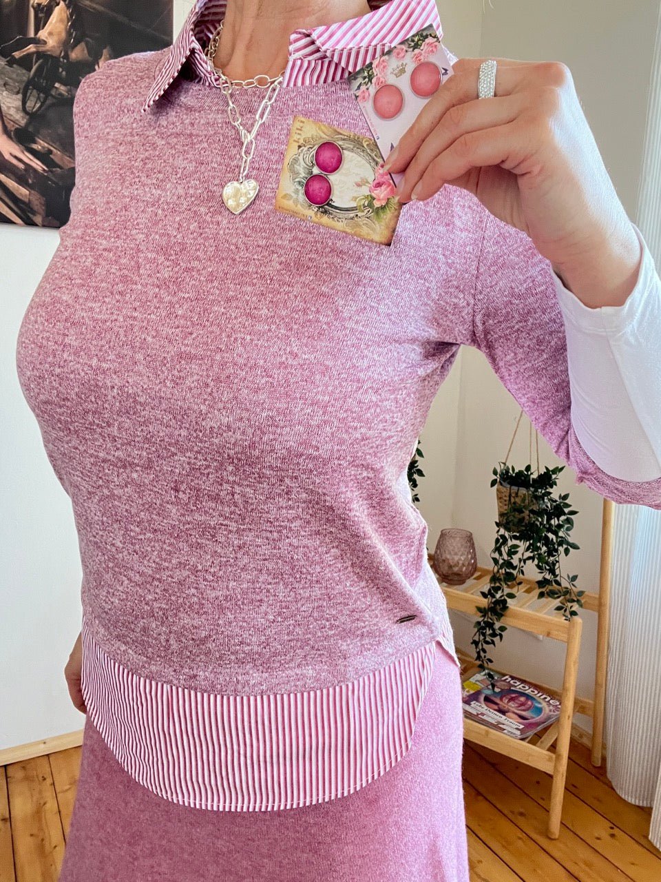 Shirt Langarm Blusenstyle Alt Rose - FROLLEIN KÄTHE Shop