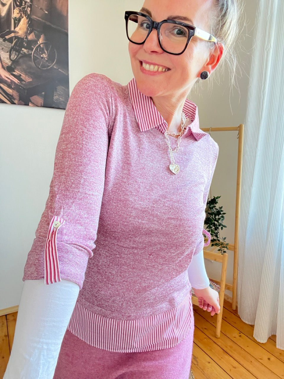 Shirt Langarm Blusenstyle Alt Rose - FROLLEIN KÄTHE Shop