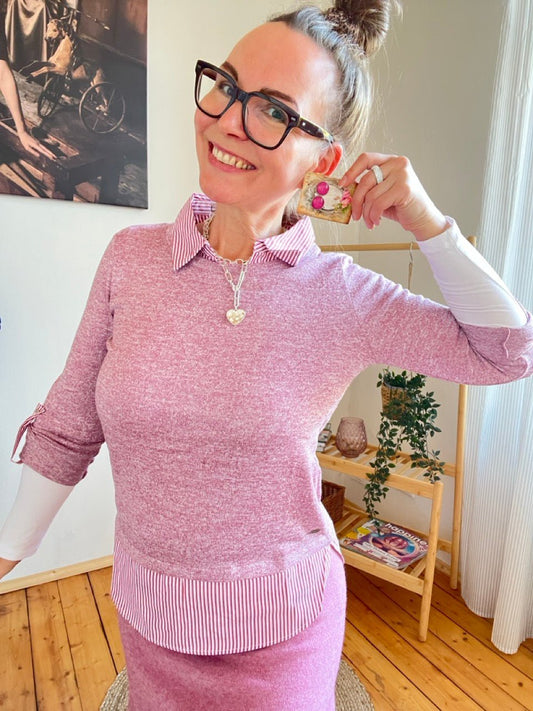 Shirt Langarm Blusenstyle Alt Rose - FROLLEIN KÄTHE Shop