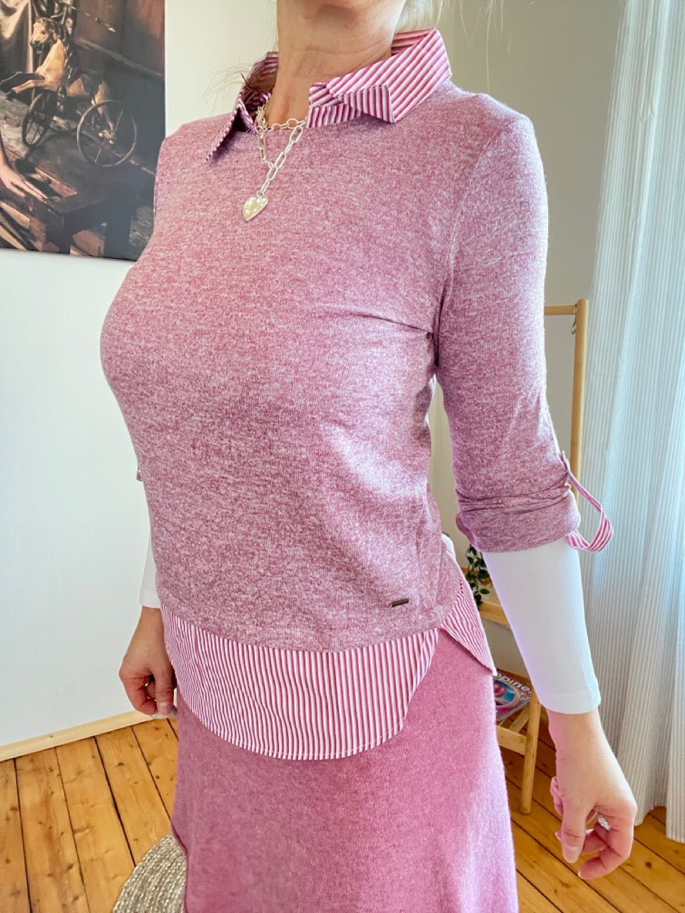 Shirt Langarm Blusenstyle Alt Rose - FROLLEIN KÄTHE Shop