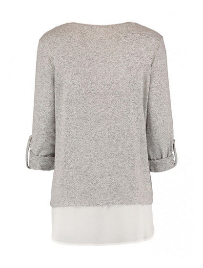 Shirt Langarm Blusenstyle Grau - FROLLEIN KÄTHE Shop