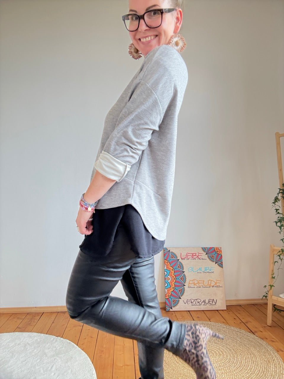 Shirt Langarm Grau - FROLLEIN KÄTHE Shop