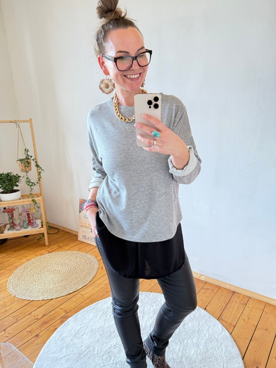 Shirt Langarm Grau - FROLLEIN KÄTHE Shop