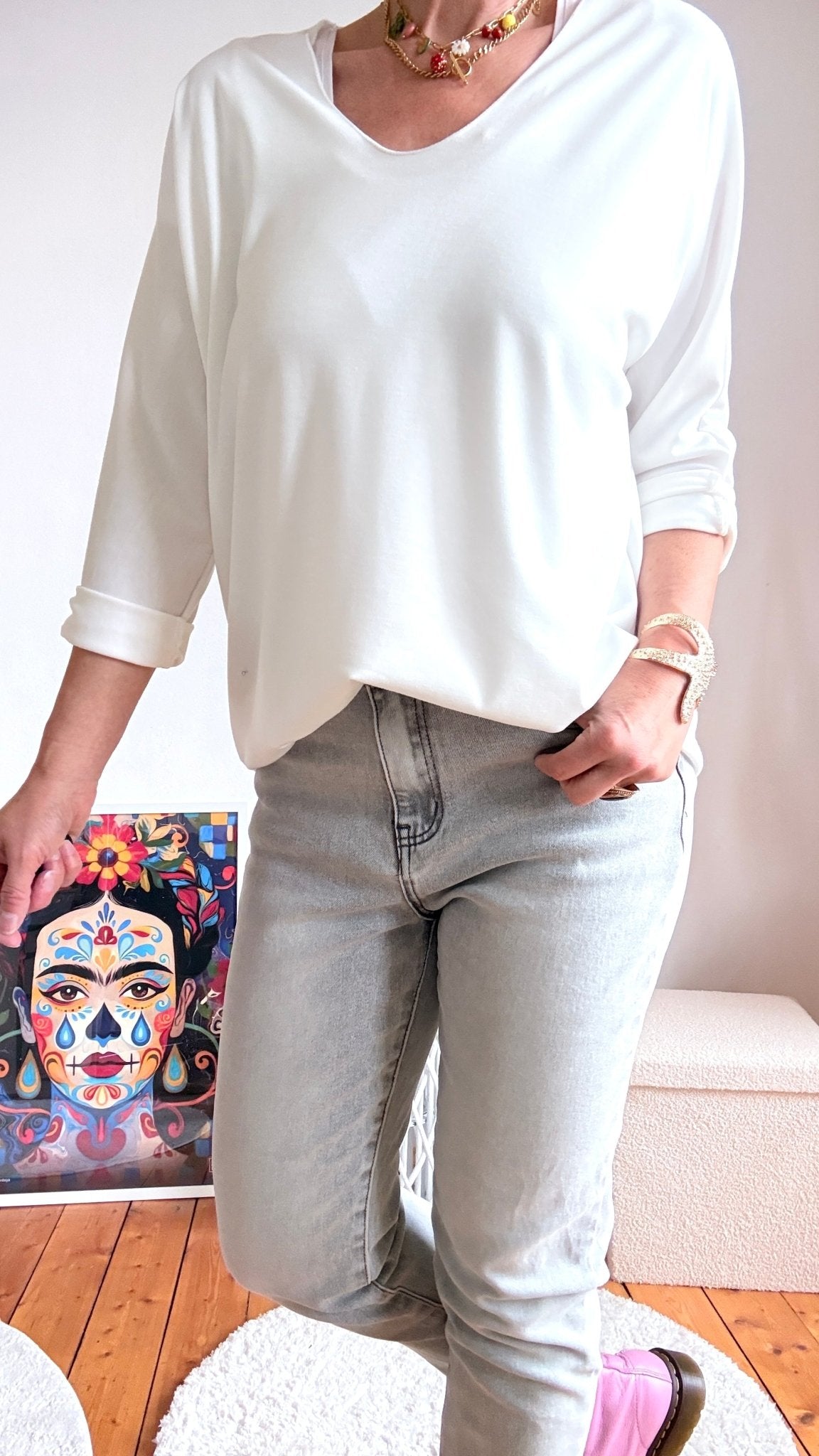 Shirt Langarm Rosie Wollweiß - FROLLEIN KÄTHE Shop