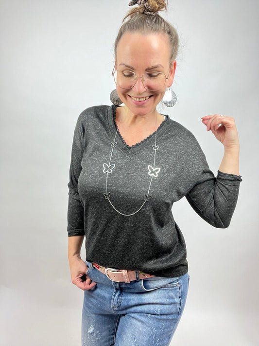 Shirt Langarm Selma Schwarz - FROLLEIN KÄTHE Shop