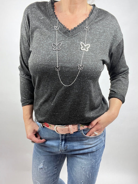 Shirt Langarm Selma Schwarz - FROLLEIN KÄTHE Shop