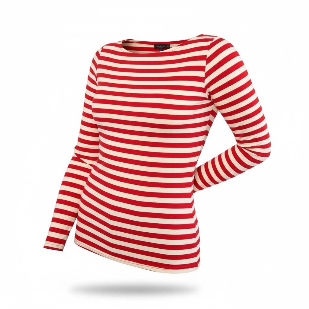 Shirt Langarm Streifenhit Rot / Weiß - FROLLEIN KÄTHE Shop
