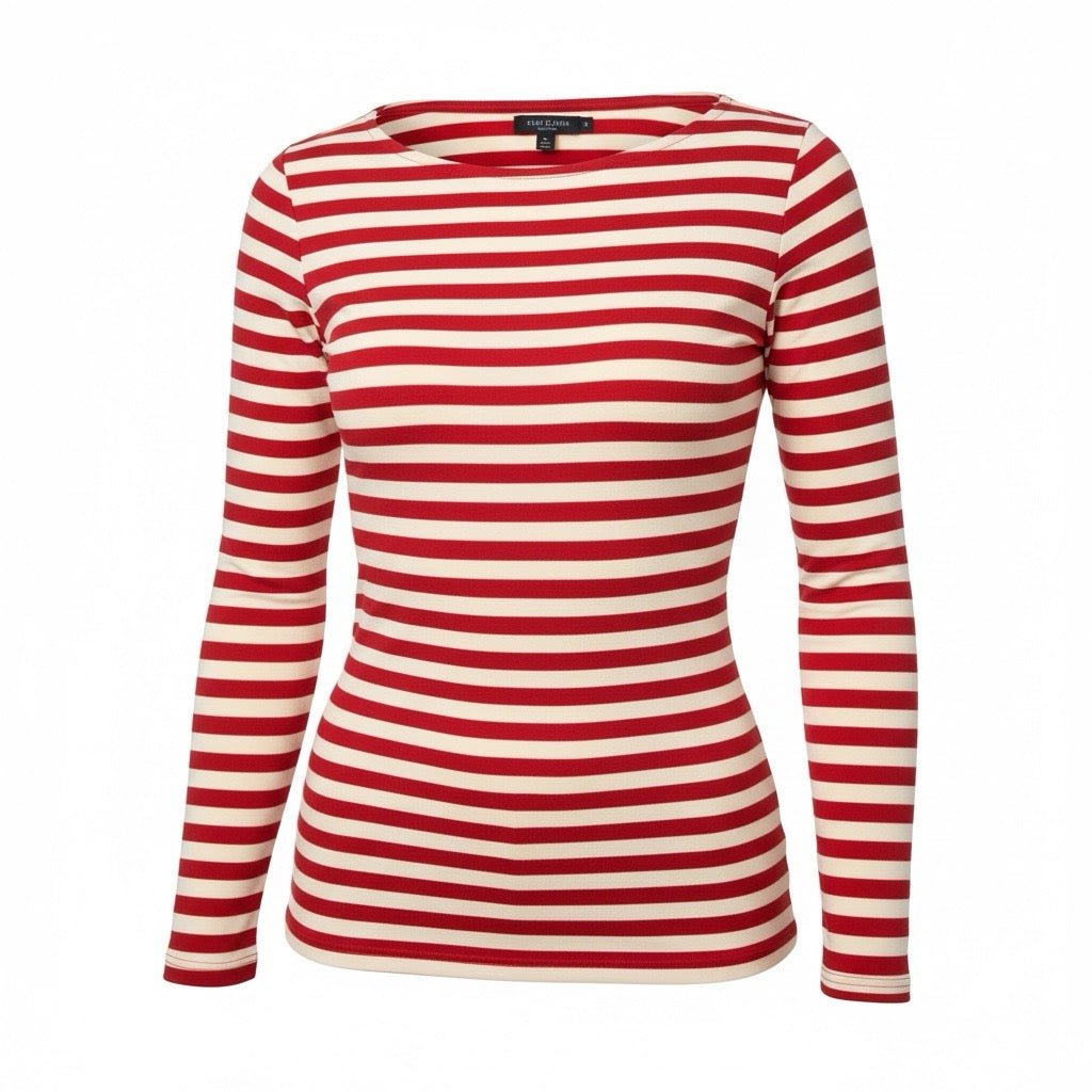 Shirt Langarm Streifenhit Rot / Weiß - FROLLEIN KÄTHE Shop