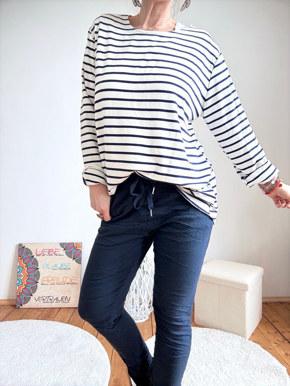 Shirt Langarm Stripe Blau / Weiß - FROLLEIN KÄTHE Shop
