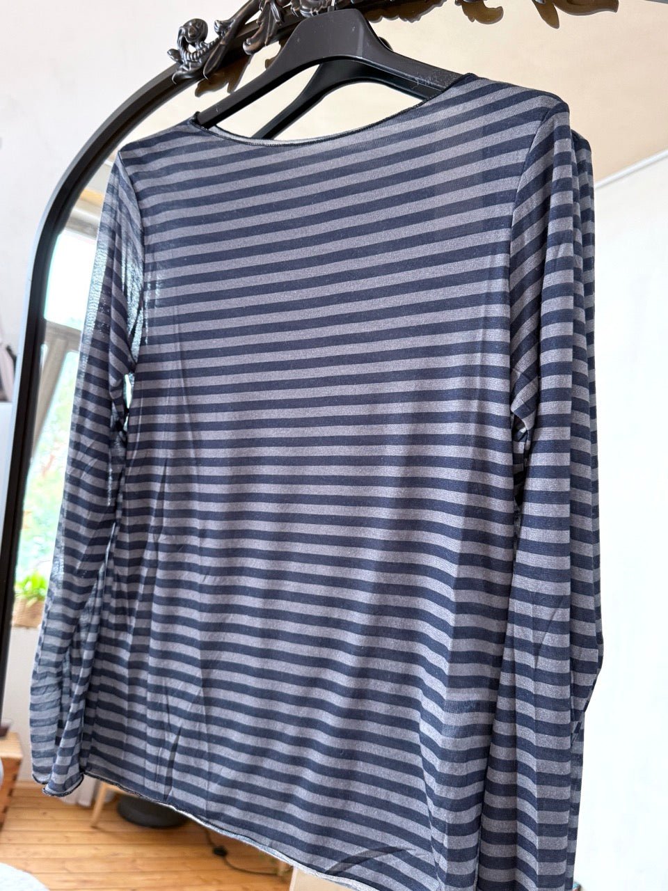 Shirt Langarm Stripe Jeansblau - FROLLEIN KÄTHE Shop