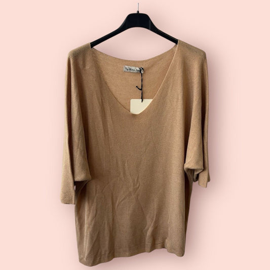 Shirt Leicht Verstrickt Cappuccino - FROLLEIN KÄTHE Shop