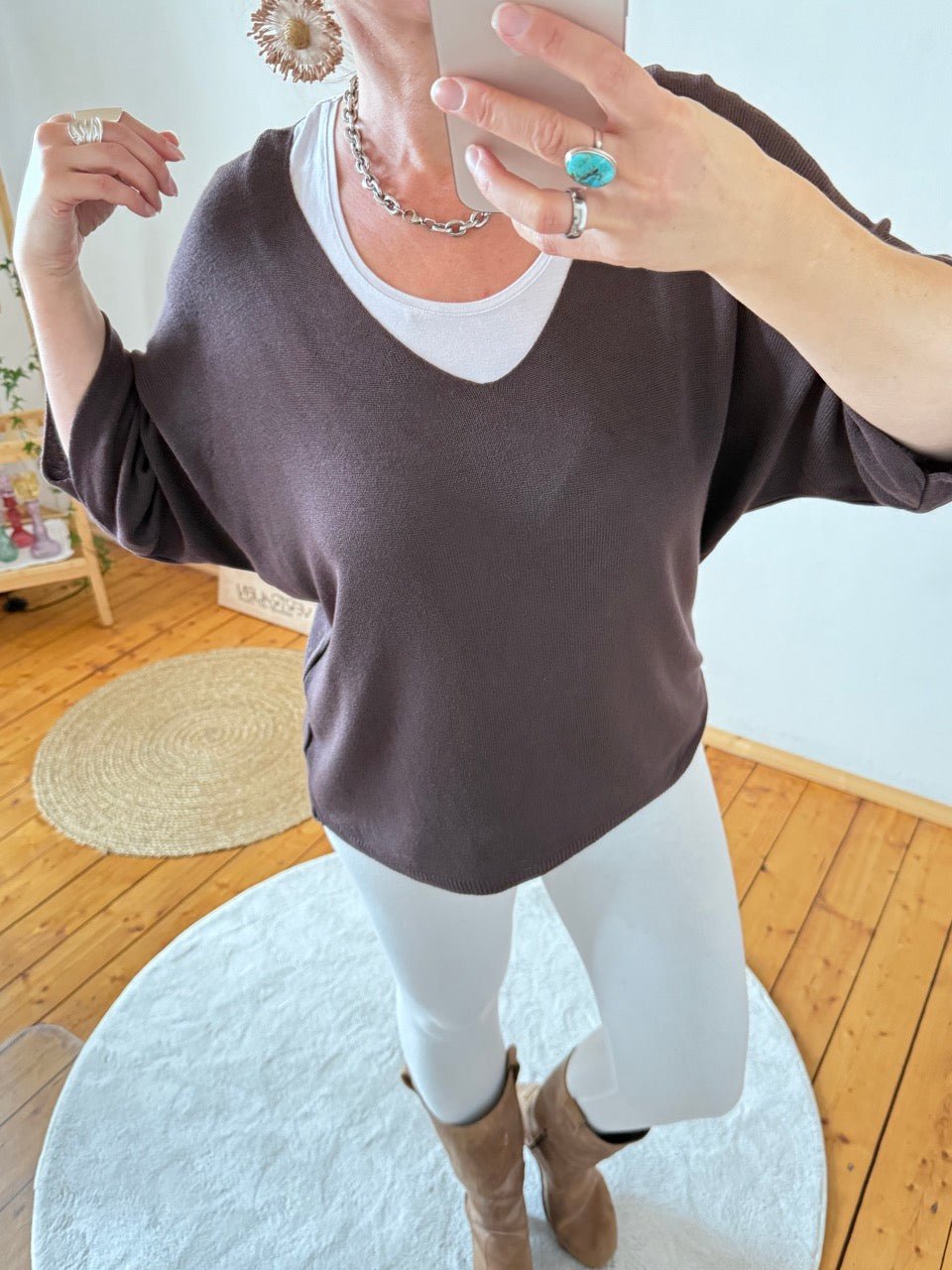 Shirt Leicht Verstrickt Chocolate - FROLLEIN KÄTHE Shop